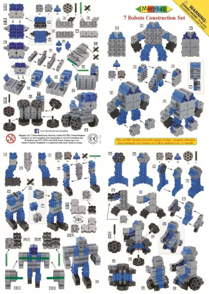 Konstruktorius Morphun 7 Robots 80 el.