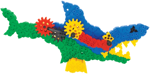 Morphun Konstruktorių rinkinys su judančiais rekino ir krokodilo modeliais, vaikams nuo 4 metų, 200 detalių