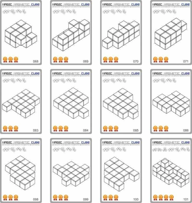 X Bida Magnetinis konstruktorius Magic Magnetic Cubes 56 el.