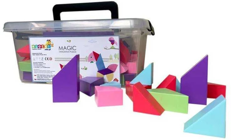 X Bida Magnetinių tangramų rinkinys su 100 spalvotų detalių, vaikams nuo 3 metų