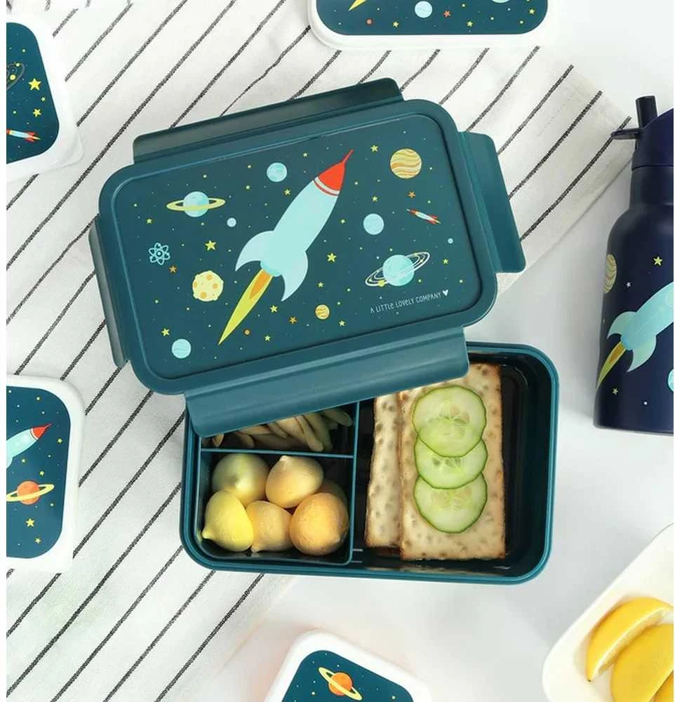 A Little Lovely Bento vaikiška priešpiečių dėžutė 'Kosmosas'