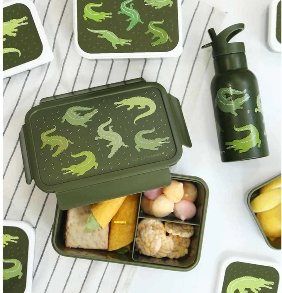 A Little Lovely Bento vaikiška priešpiečių dėžutė ‘Krokodilai’