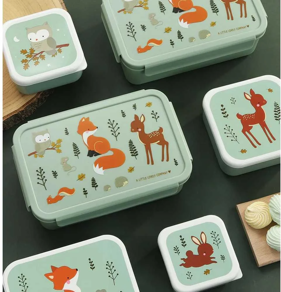 A Little Lovely Bento vaikiška priešpiečių dėžutė 'Miško gyventojai'
