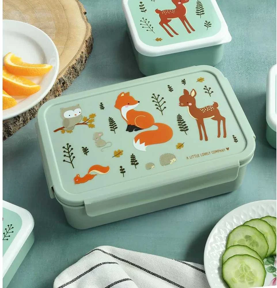 A Little Lovely Bento vaikiška priešpiečių dėžutė 'Miško gyventojai'
