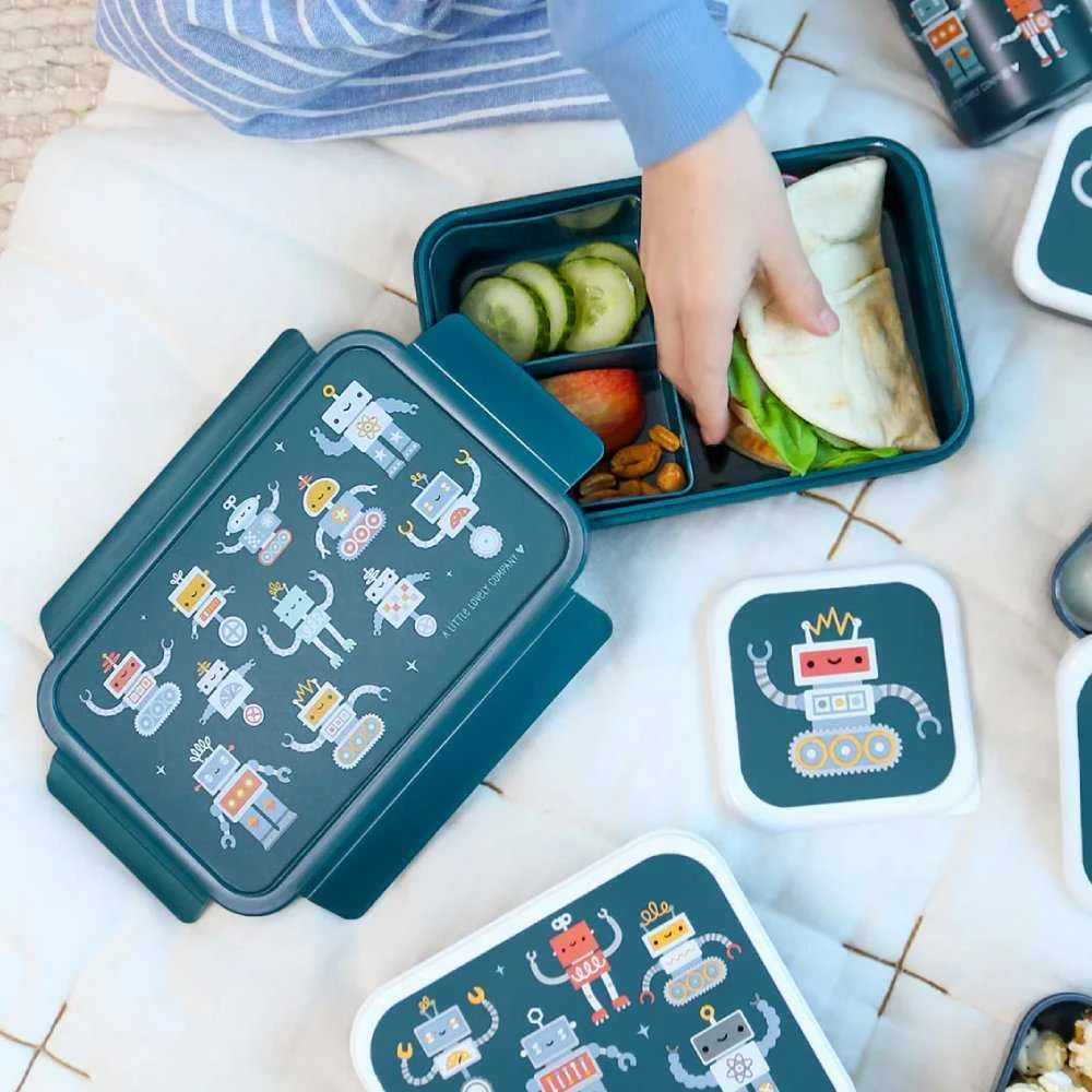 A Little Lovely Bento vaikiška priešpiečių dėžutė 'Robotai'