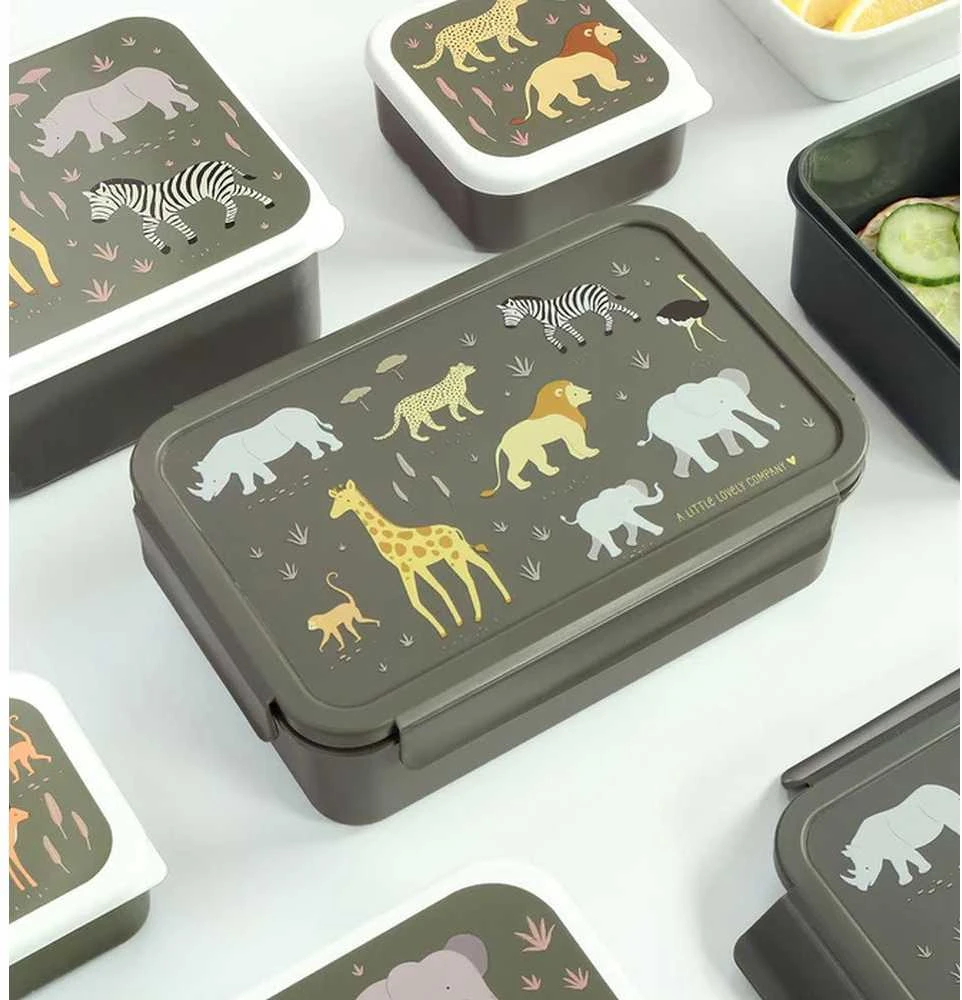 A Little Lovely Bento vaikiška priešpiečių dėžutė ‘Savana’