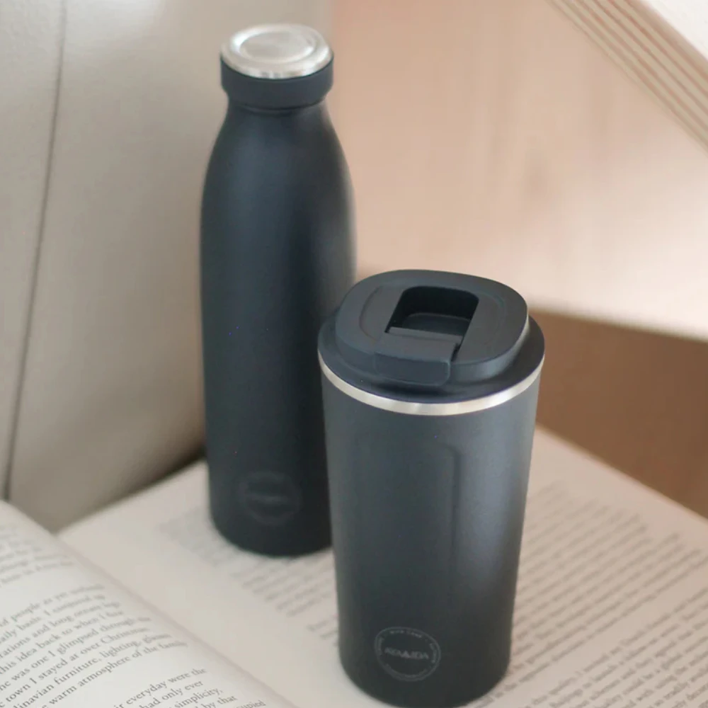 AYA&IDA Nerūdijančio plieno kelioninis puodelis 'Navy Mėlyna' - 500 ml