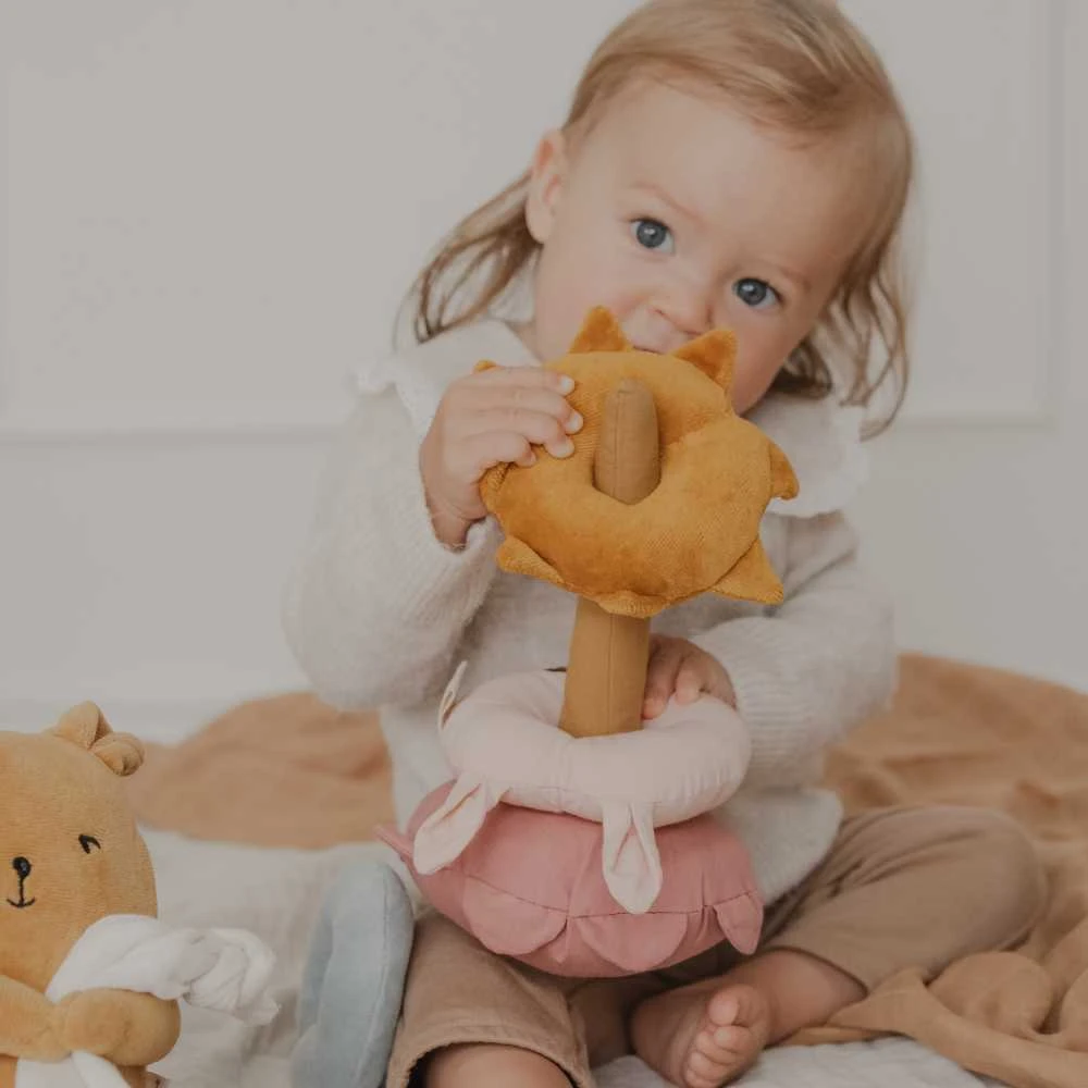 Luxkids Aps Fabbie Music Box Minkštas pliušinis muzikinis žaislas kūdikiams - Meška