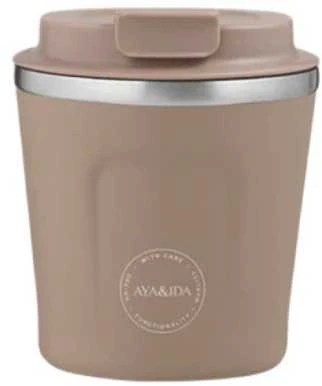 CREAM AYA&IDA Nerūdijančio plieno kelioninis puodelis 'Kreminis rusvai gelsvas' - 240 ml