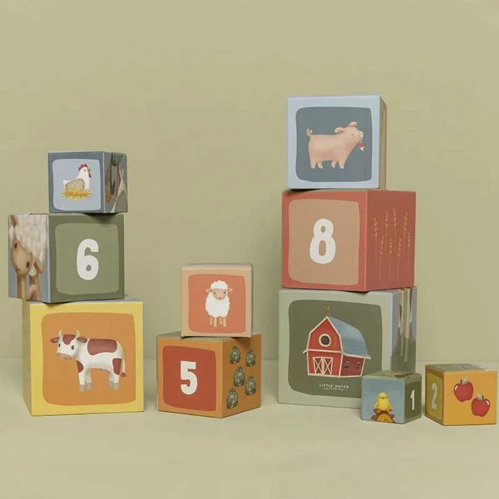 Little Dutch Kartoninės kaladėlės ´Little Farm´
