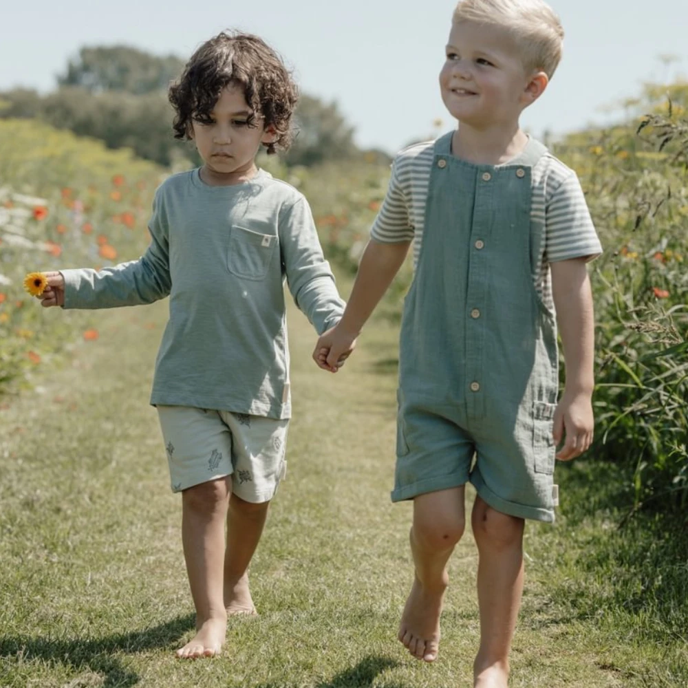 Little Dutch Marškiniai trumpomis rankovėmis ´Forest Žalias Stripe´ - 80
