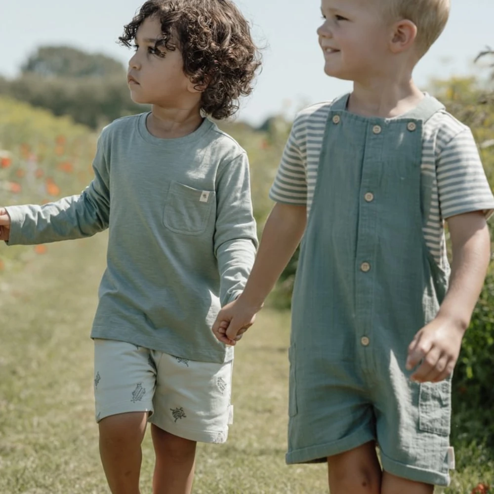 Little Dutch Marškiniai trumpomis rankovėmis ´Forest Žalias Stripe´ - 80