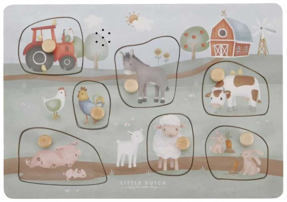Little Dutch Medinė dėlionė su garsais Ūkis
