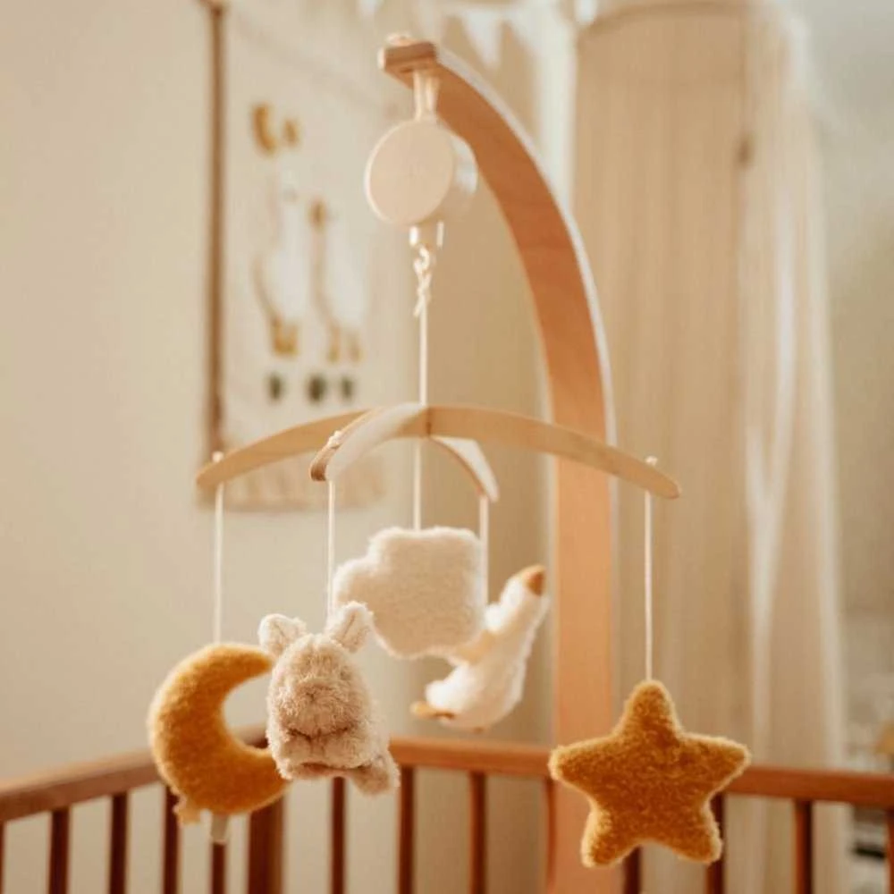 Little Dutch Medinė muzikinė karuselė ´Newborn Naturals´