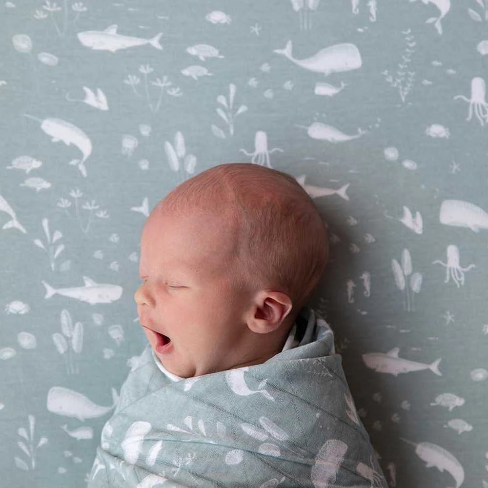 Little Dutch Priglundanti paklodė kūdikiams 'Ocean Mint'