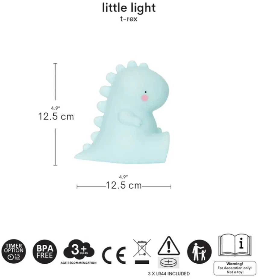 Maža naktinė lemputė 'T-Rex' mėlynas