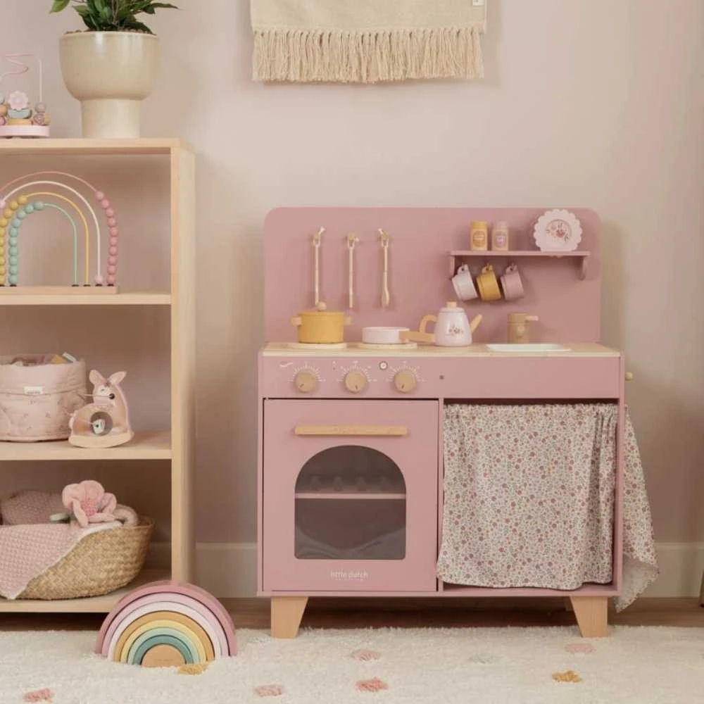 Little Dutch medinė žaidimų virtuvėlė, rožinė
