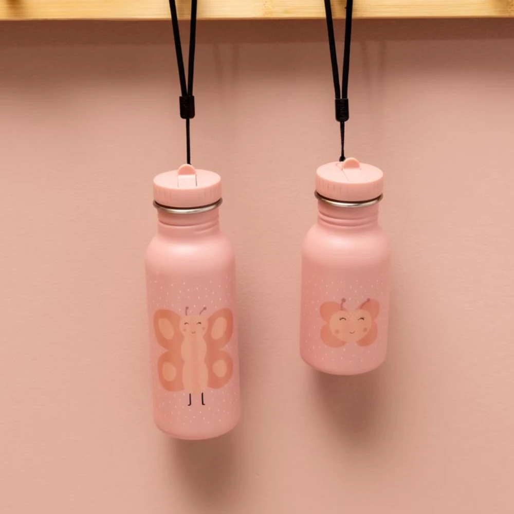 Vaikų gertuvė - TRIXIE - Poniška drugelė - Nerūdijantis plienas - 500 ml - Rožinė
