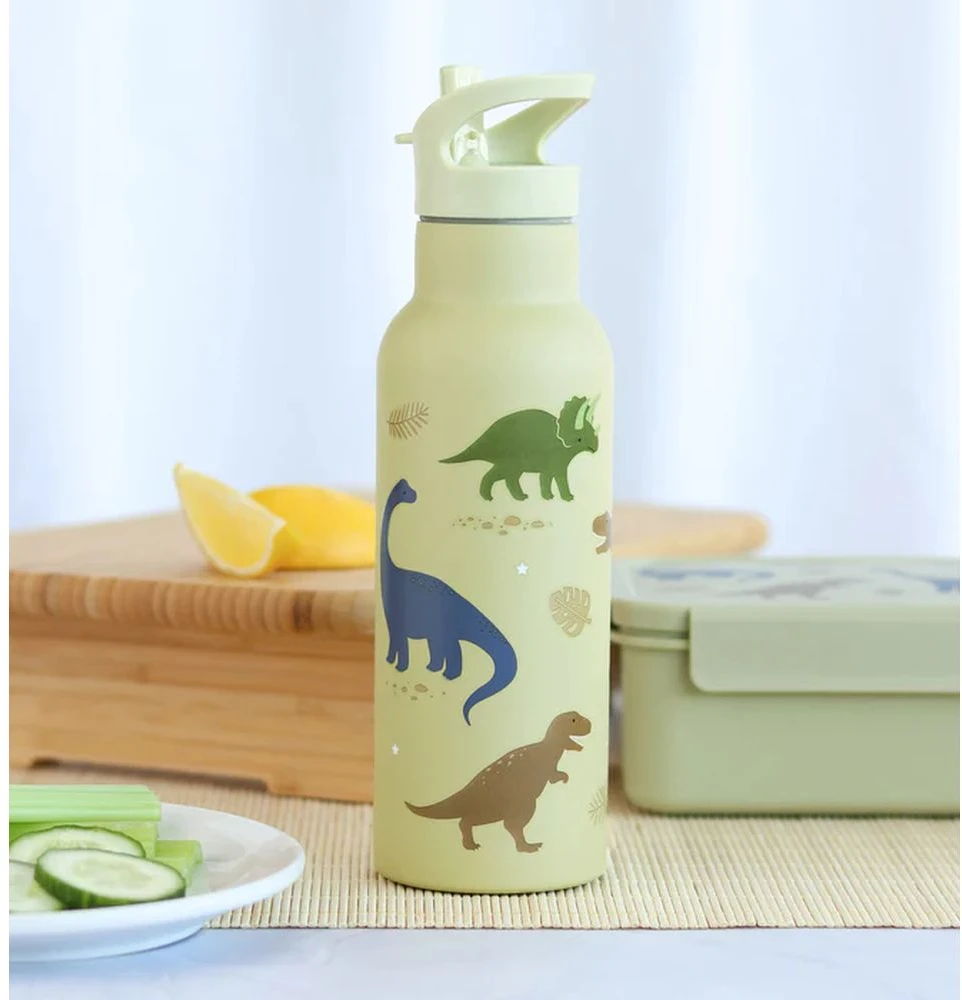 A Little Lovely Vaikiška gertuvė iš nerūdijančio plieno ‘Dinozaurai’ - 500 ml