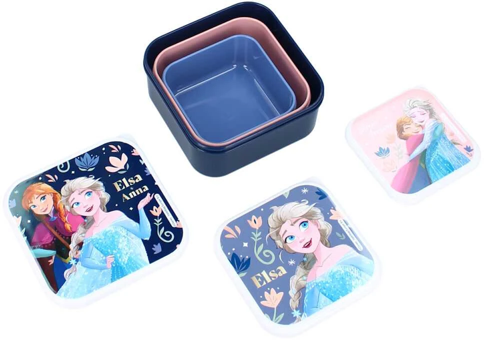 Vaikiškų priešpiečių dėžučių rinkinys 'Ledo Šalis' Frozen II Fresh Bites 3vnt