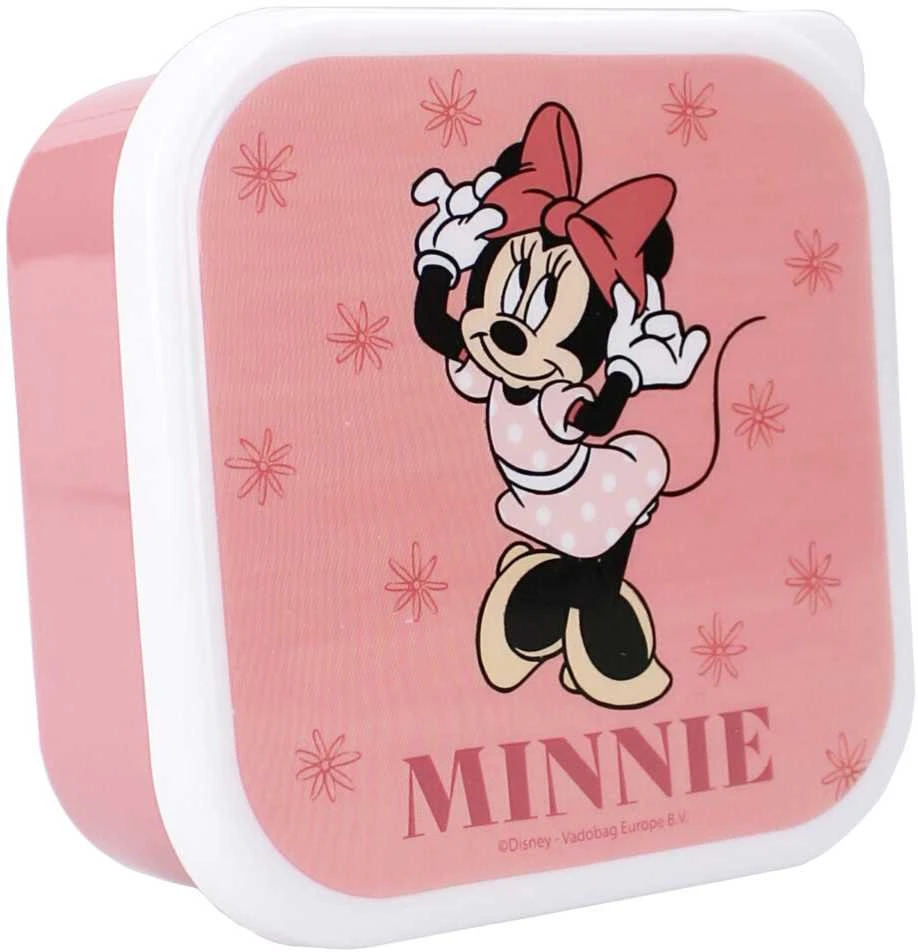 Vaikiškų priešpiečių dėžučių rinkinys Minnie Mouse Bon Appetit! 3vnt