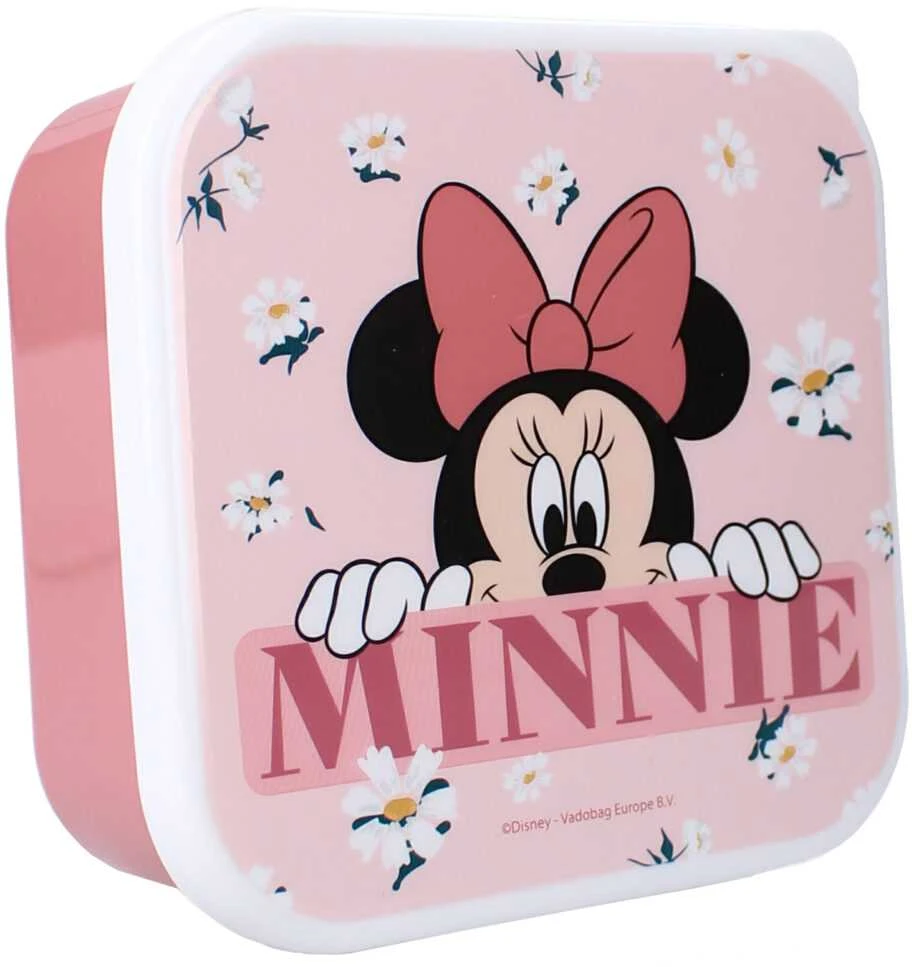 Vaikiškų priešpiečių dėžučių rinkinys Minnie Mouse Bon Appetit! 3vnt