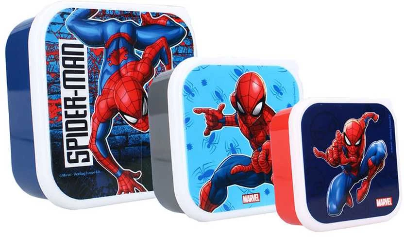 Spiderman Vaikiškų priešpiečių dėžučių rinkinys Spider-Man Let's Eat! 3vnt