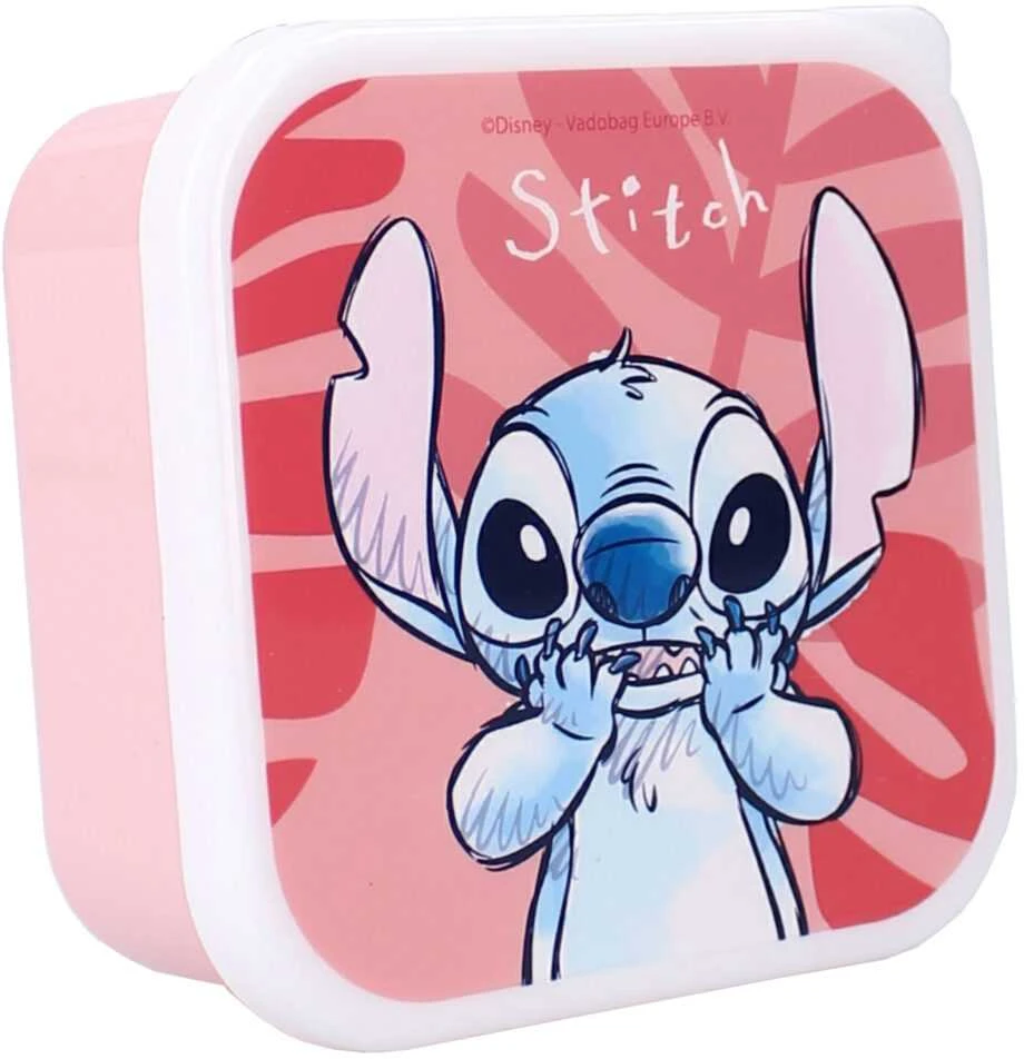Vaikiškų priešpiečių dėžučių rinkinys Stitch Bon Appetit! 3vnt