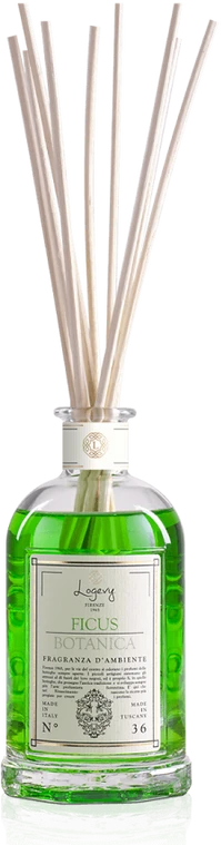 Logevy Firenze 1965 Namų kvapas su lazdelėmis "Ficus Botanica" (žalumos, medienos ir vanilės kvapo), 100 ml