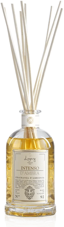 Logevy Firenze 1965 Namų kvapas su lazdelėmis "Intenso d'Ambra" (smilkalų, ambros ir sandalmedžio kvapo), 100 ml