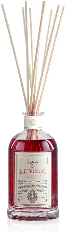 Logevy Firenze 1965 Namų kvapas su lazdelėmis "L'Etrusco Antico" (bergamotės, muskato riešutų ir medienos kvapo), 250 ml