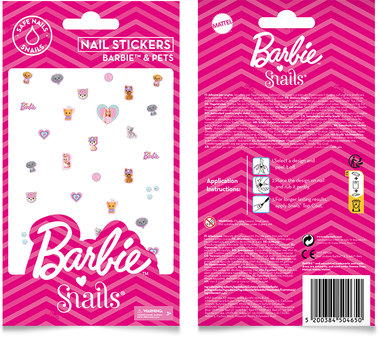 Barbie Snails nagų lipdukai, Barbie™ and Pets