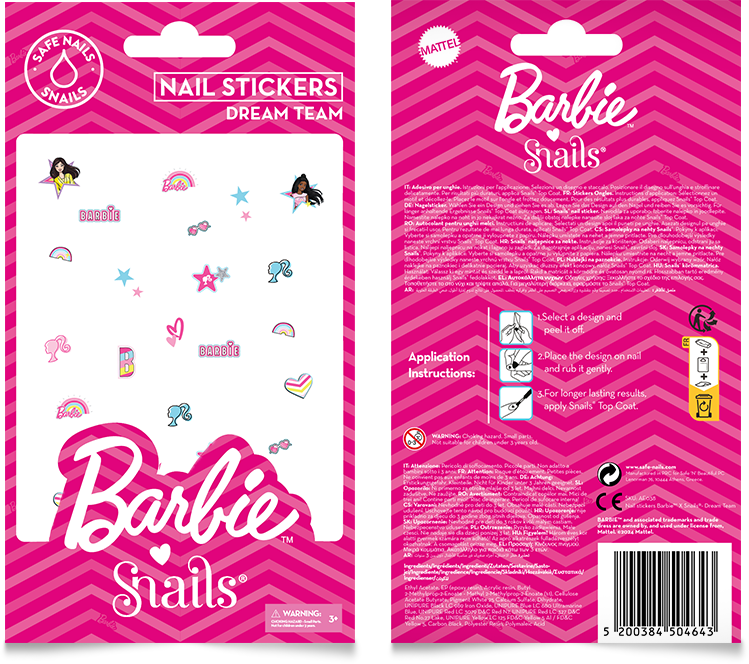 Barbie Snails nagų lipdukai, Dream Team