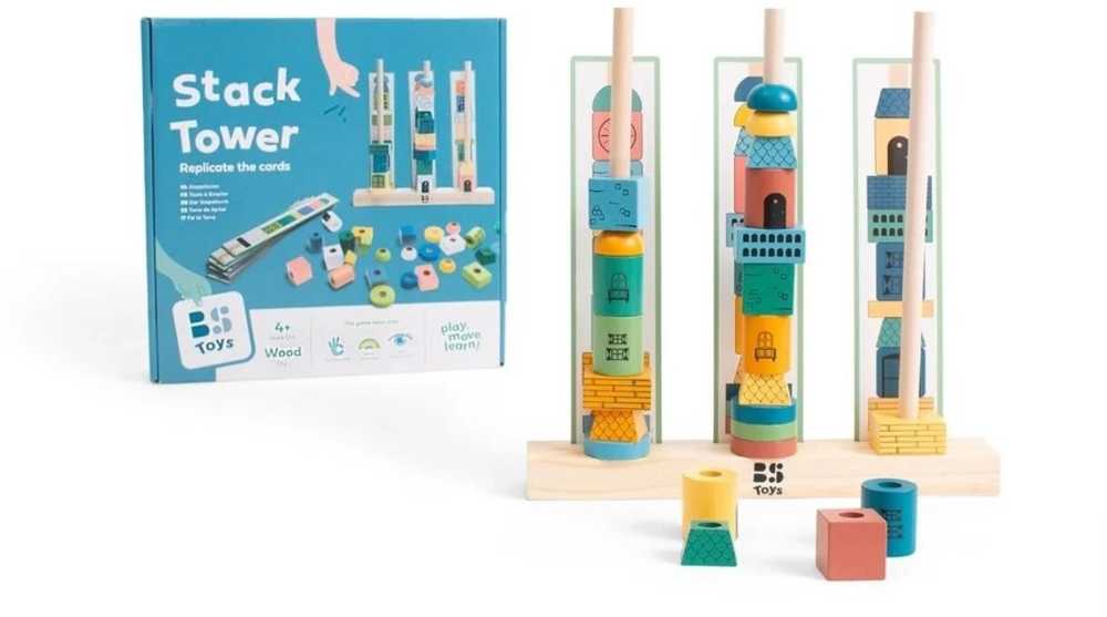 Bs Toys Kaladėlių rūšiavimo žaislas Bokštai