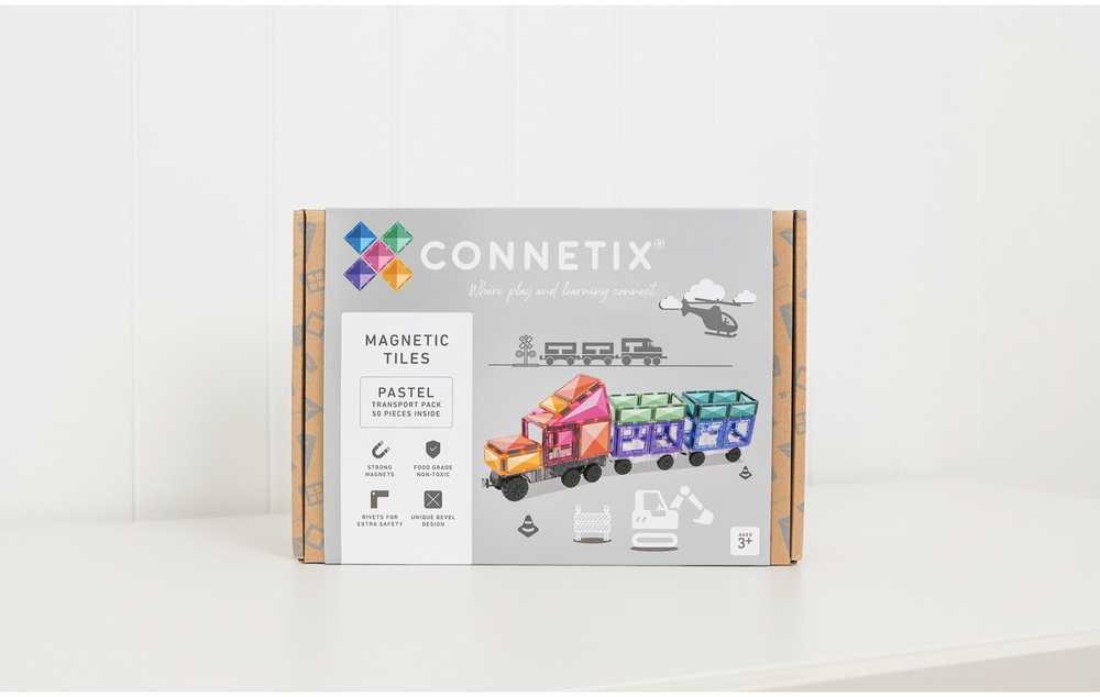 Connetix pastelinis TRANSPORTO rinkinys 50 dalių