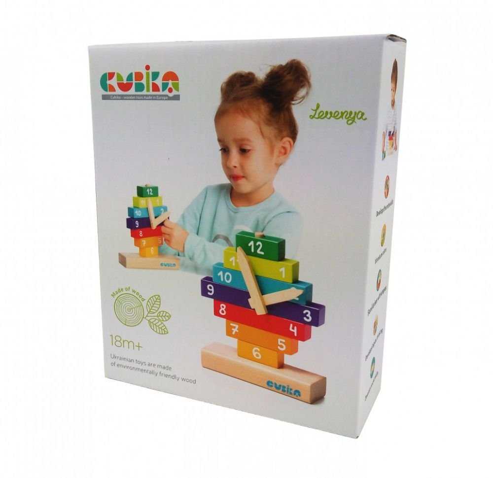 Cubika Medinis rūšiavimo žaislas "Laikrodis"
