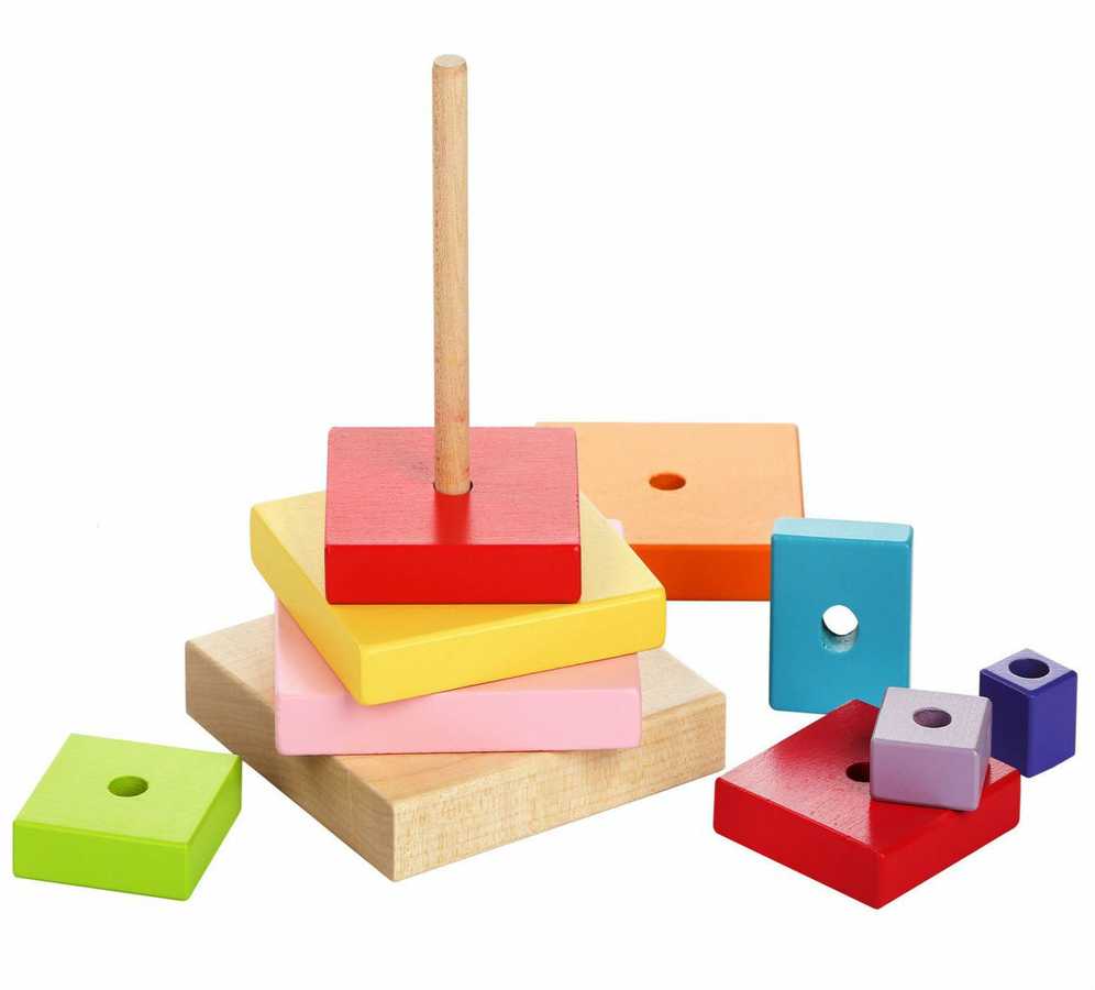 Cubika medinių kaladėlių rinkinys "Piramidė"