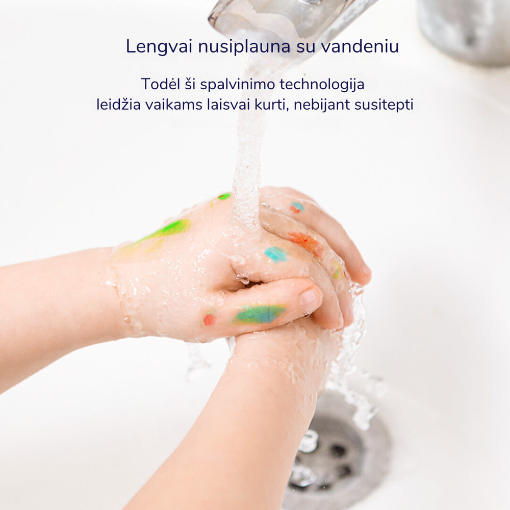 Dažai piešimui pirštais mideer 12 spalvų