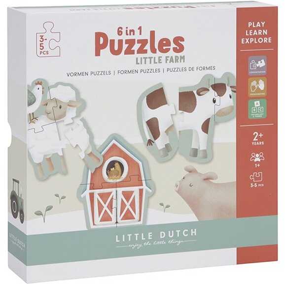 Dėlionė Little Dutch Dėlionių rinkinys Kaime 6vnt