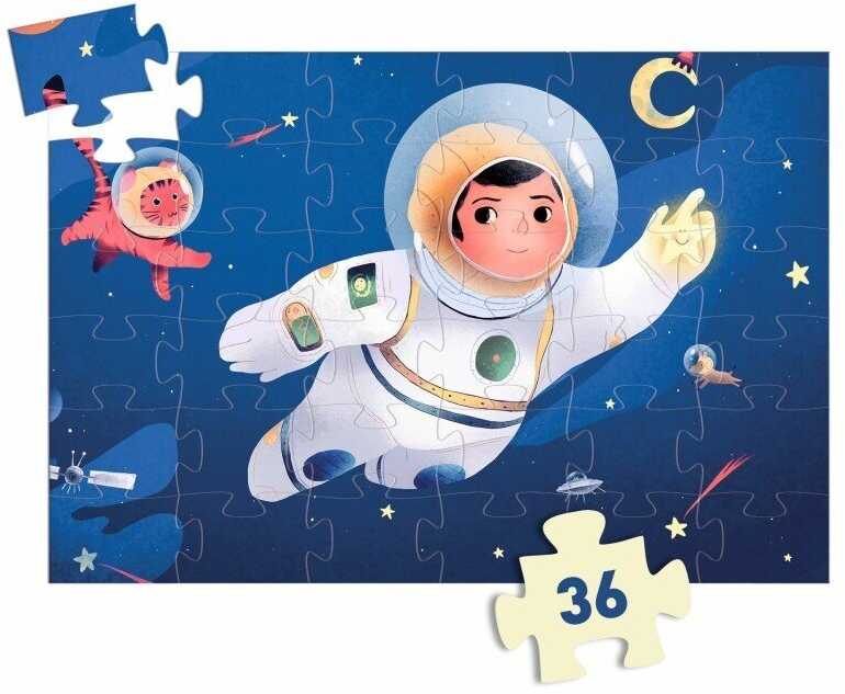 Djeco Siluetų dėlionė - Astronautas mėnulyje (36 detalių)