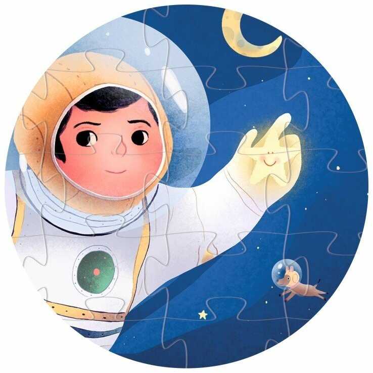 Djeco Siluetų dėlionė - Astronautas mėnulyje (36 detalių)