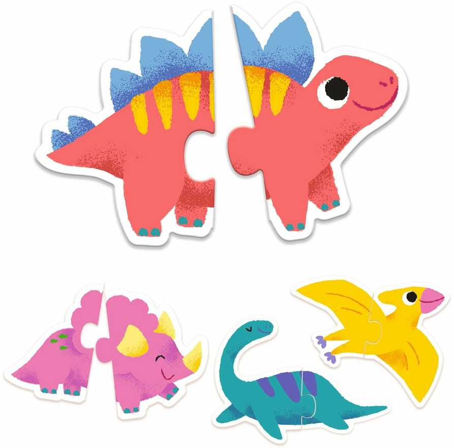 Djeco Dviejų dalių dėlionės - Dinozaurai (20 vnt.)