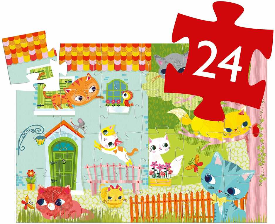 Djeco Siluetų dėlionė - Katė (24 detalių) ( DJ07207 )