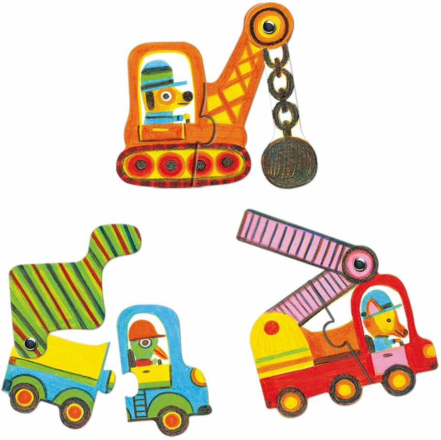 Djeco Dviejų dalių dėlionės - Automobiliai (12 vnt.) ( DJ08170 )