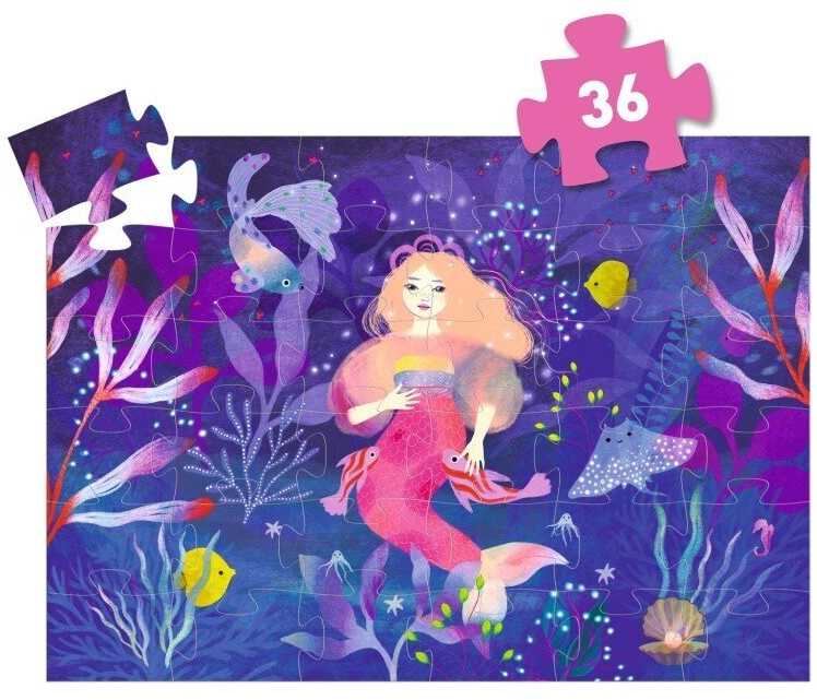 Djeco Siluetų dėlionė - Undinėlė Ella (36 detalių)