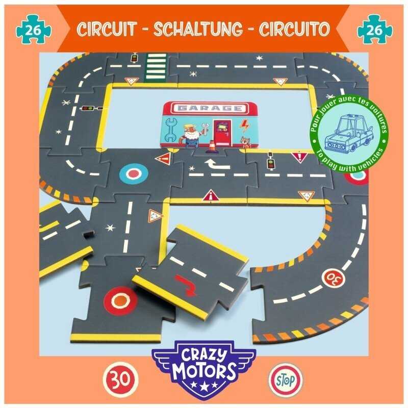 Djeco Crazy motors - Milžiniška dėlionė - Miesto žiedas (26 det.)
