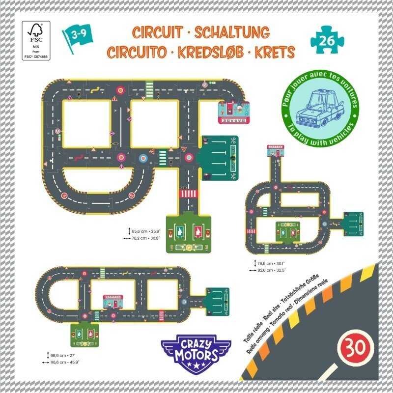 Djeco Crazy motors - Milžiniška dėlionė - Miesto žiedas (26 det.)