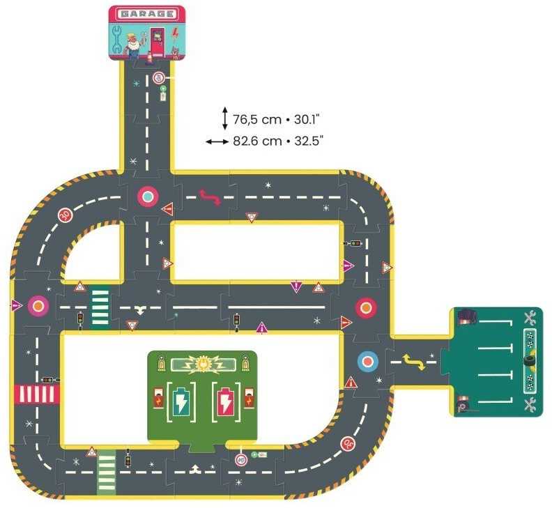 Djeco Crazy motors - Milžiniška dėlionė - Miesto žiedas (26 det.)