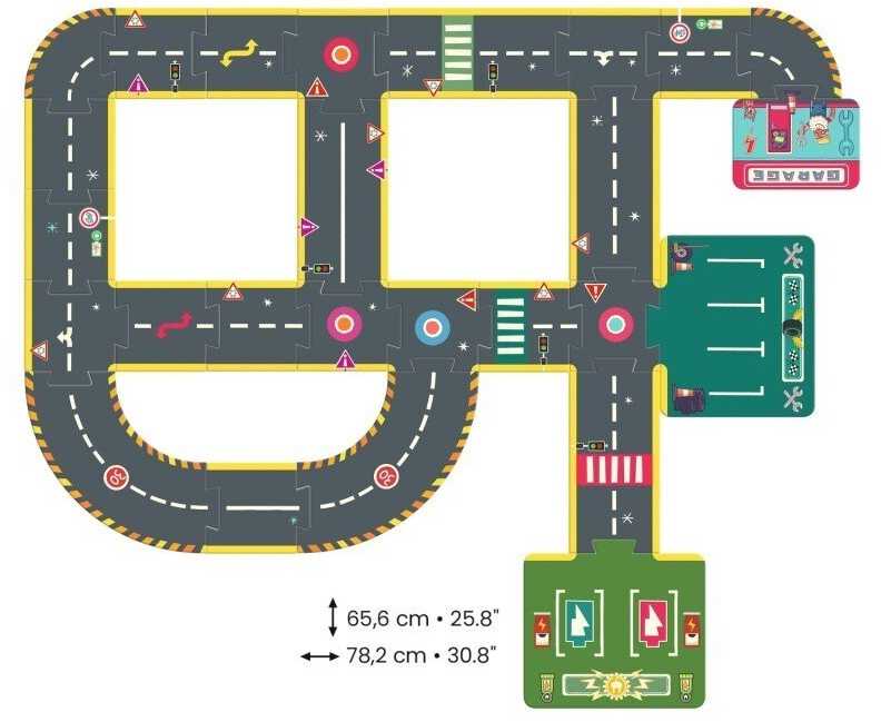 Djeco Crazy motors - Milžiniška dėlionė - Miesto žiedas (26 det.)