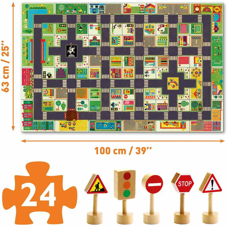 Djeco Milžiniška dėlionė - Miestas (24 det.) ( DJ07161 )